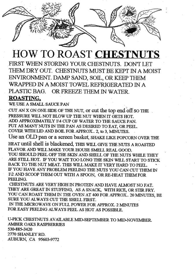 how to roast chestnuts